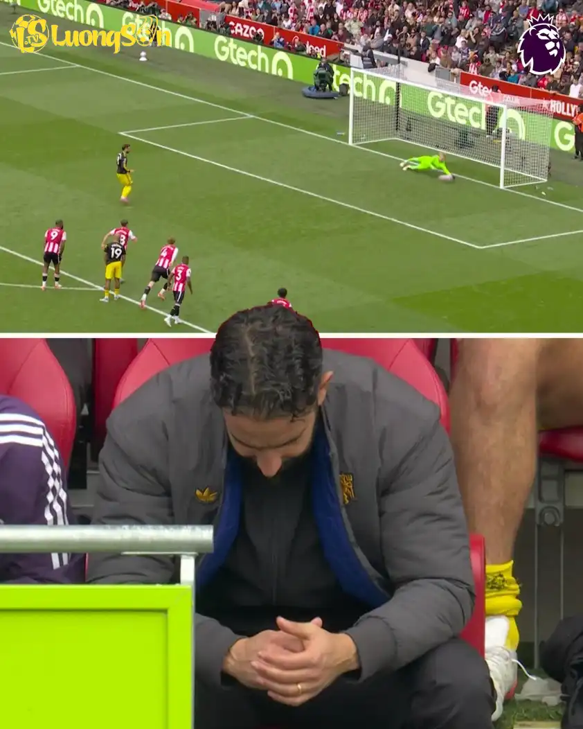 HLV Ruben Amorim không dám nhìn cú sút của Bruno